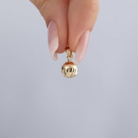 14 Ayar Altın Işıltılı Orta Top Kolye Ucu