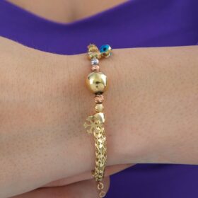 14 Ayar Altın Işıltılı Modern Bileklik