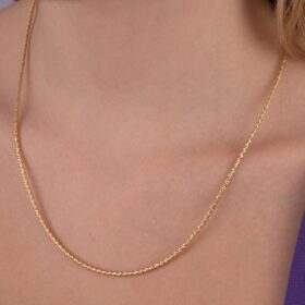 14 Ayar Altın Işıltılı Modern Dorika Kolye