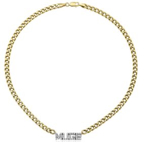 14 Ayar Altın Pırlanta Taşlı İsimli Kolye