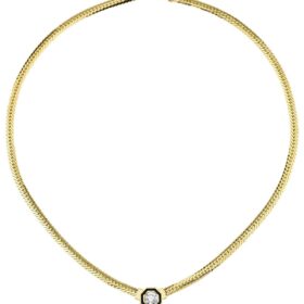 14 Ayar Altın Tektaş Detaylı İtalyan Kolye