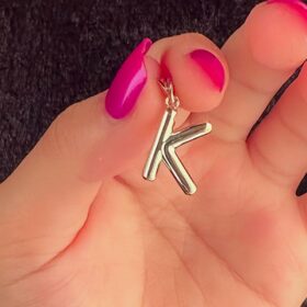 14 Ayar Altın K Harf Kolye Ucu