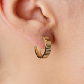 14 Ayar Altın Kalemli Halka Küpe