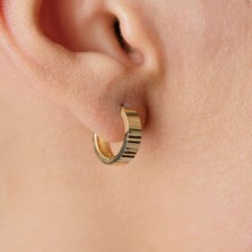 14 Ayar Altın Kalemli Mini Halka Küpe