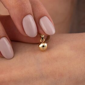 14 Ayar Altın Kalemli Mini Top Kolye Ucu