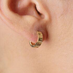 14 Ayar Altın Kalemli Minik Halka Küpe