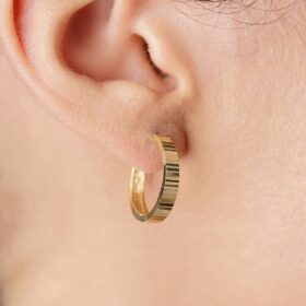 14 Ayar Altın Kalemli Orta Halka Küpe