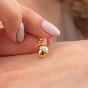 14 Ayar Altın Kalemli Orta Top Kolye Ucu