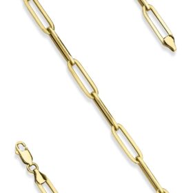 14 Ayar Altın Kalın Ataç Bileklik 5.75 mm