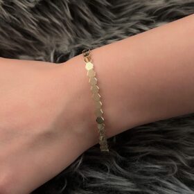 14 Ayar Altın Kalın Bal Peteği Bileklik