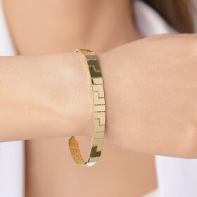 14 Ayar Altın Kalın Greek Bileklik