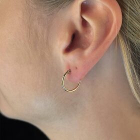 14 Ayar Altın Kalın Silindir Halka Küpe