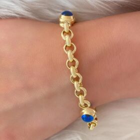 14 Ayar Altın Kalın Üç Göz Bileklik