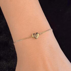 14 Ayar Altın Kalp Bileklik