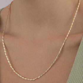 14 Ayar Altın Kalp Detaylı Roller Kolye