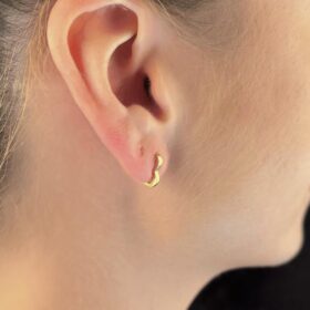 14 Ayar Altın Kalp Objeli Küpe