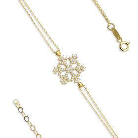 14 Ayar Altın Kar Tanesi Bileklik