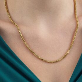 14 Ayar Altın Kare Tondo Kolye 2.55 mm