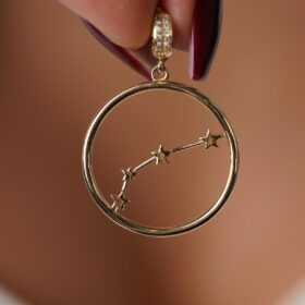 14 Ayar Altın Koç Burcu Kolye Ucu Burç Yıldız Haritası