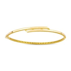 22 Ayar Görünümlü 14 Ayar Altın Köşeli Ajda Bilezik Kelepçe