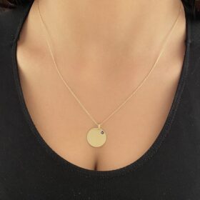 14 Ayar Altın Nazarlık Detaylı Plaka Kolye