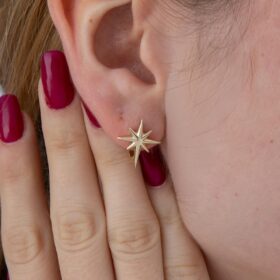 14 Ayar Altın Kuzey Yıldızı Küpe