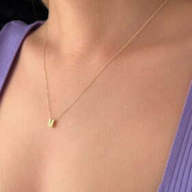 14 Ayar Altın M Harfli Kolye