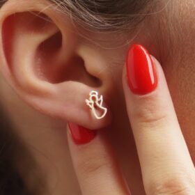 14 Ayar Altın Melek Objeli Küpe