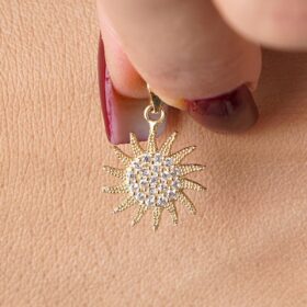 14 Ayar Altın Midi Güneş Kolye Ucu