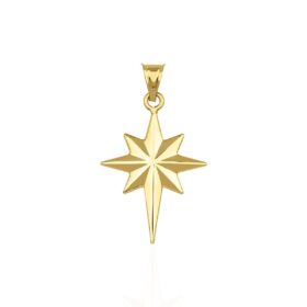14 Ayar Altın Midi Kuzey Yıldızı Kolye Ucu