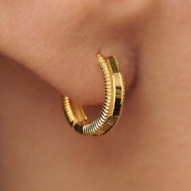 14 Ayar Altın Mini Ajda Halka Küpe