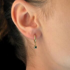 14 Ayar Altın Mini Göz Sallantılı Küpe