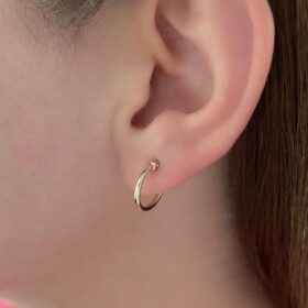 14 Ayar Altın Mini Halka Küpe