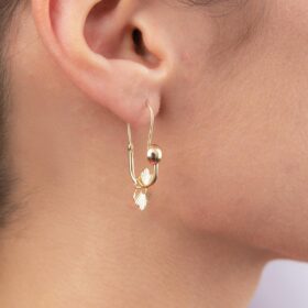 14 Ayar Altın Mini Papatya Sallantılı Pır Pır Küpe