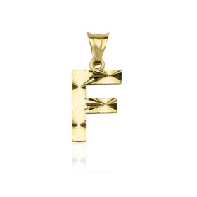 14 Ayar Altın Mini Shine Kolye Ucu F Harfi