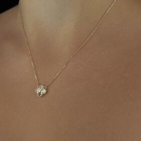 14 Ayar Altın Mini Shine Yonca Kolye