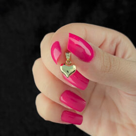 14 Ayar Altın Mini Şişko Kalp Kolye Ucu