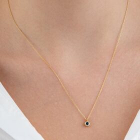 14 Ayar Altın Mini Tek Göz Kolye