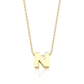 14 Ayar Altın N Harfli Kolye