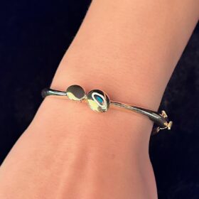 14 Ayar Altın Nazarlık Detaylı Modern Kelepçe