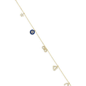 14 Ayar Altın Nazarlık Detaylı Şans Bilekliği