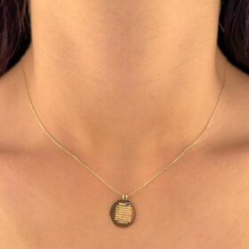 14 Ayar Altın Nazarlık Kolye Ayetel Kürsi Yazılı Kolye 15 mm