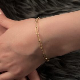 14 Ayar Altın Omega Kilit Detaylı Ataç Bileklik 5 mm