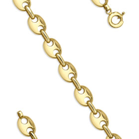 14 Ayar Altın Oval Desenli Bileklik