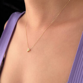 14 Ayar Altın P Harfli Kolye