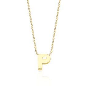14 Ayar Altın P Harfli Kolye