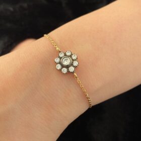 14 Ayar Altın Papatya Desenli Bileklik