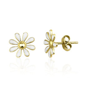14 Ayar Altın Papatya Küpe