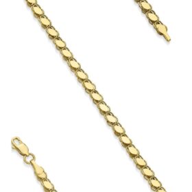 14 Ayar Altın Pullu Bileklik 4 mm