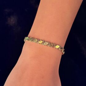 14 Ayar Altın Pullu Bileklik 6 mm